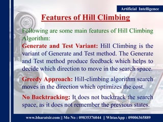Hill Climbing Algorithm in Artificial Intelligence | PPTX