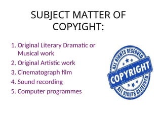 Introduction to Copy Rights Introduction | PPT