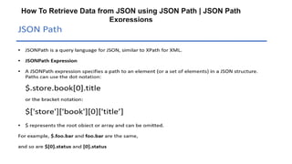 How To Retrieve Data from JSON using JSON Path | JSON Path
Expressions
 