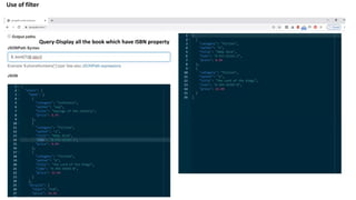 Query-Display all the book which have ISBN property
Use of filter
 