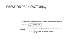 CREST OR PEAK FACTOR(KP)
 