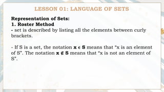 Comprehensive Guide to Mathematical Language and Set Theory Concepts | PDF