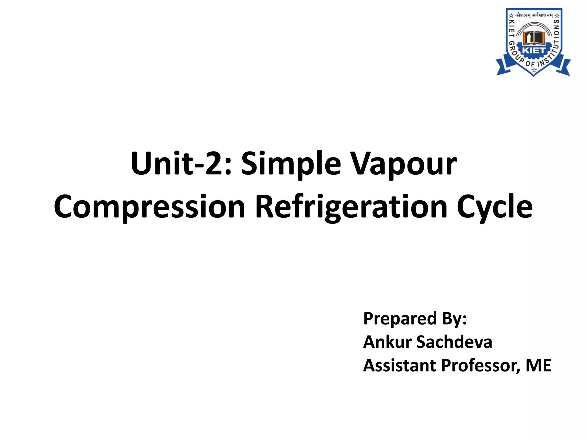 Performance Enhancement of a simple VCR Cycle PPT