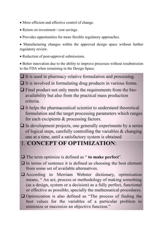 UNIT-2 OPTIMIZATION FULL NOTES OF M PHARMA 1ST SEM | PDF