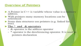 Overview of Pointers
 