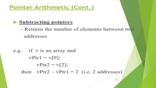 Pointer Arithmetic (Cont.)
 
