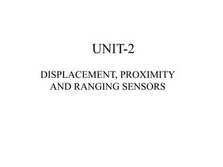 UNIT-2 ppt presentation for sensor and its application | PPTX