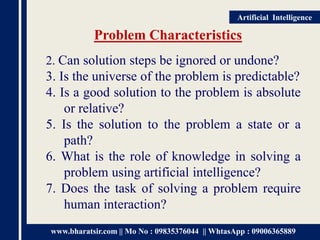 Problem Characteristics in Artificial Intelligence | PPTX