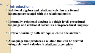 Relations Algebra Non Example UNIT-2 Relation algebra&RelationalCalculus.pptx