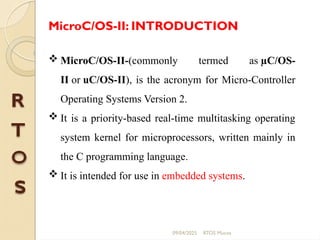 Real Time Operating System Programming Microcontroller OS -II | PPTX