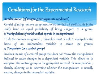 Randomization Condition Unit 2 types of research | PPTX