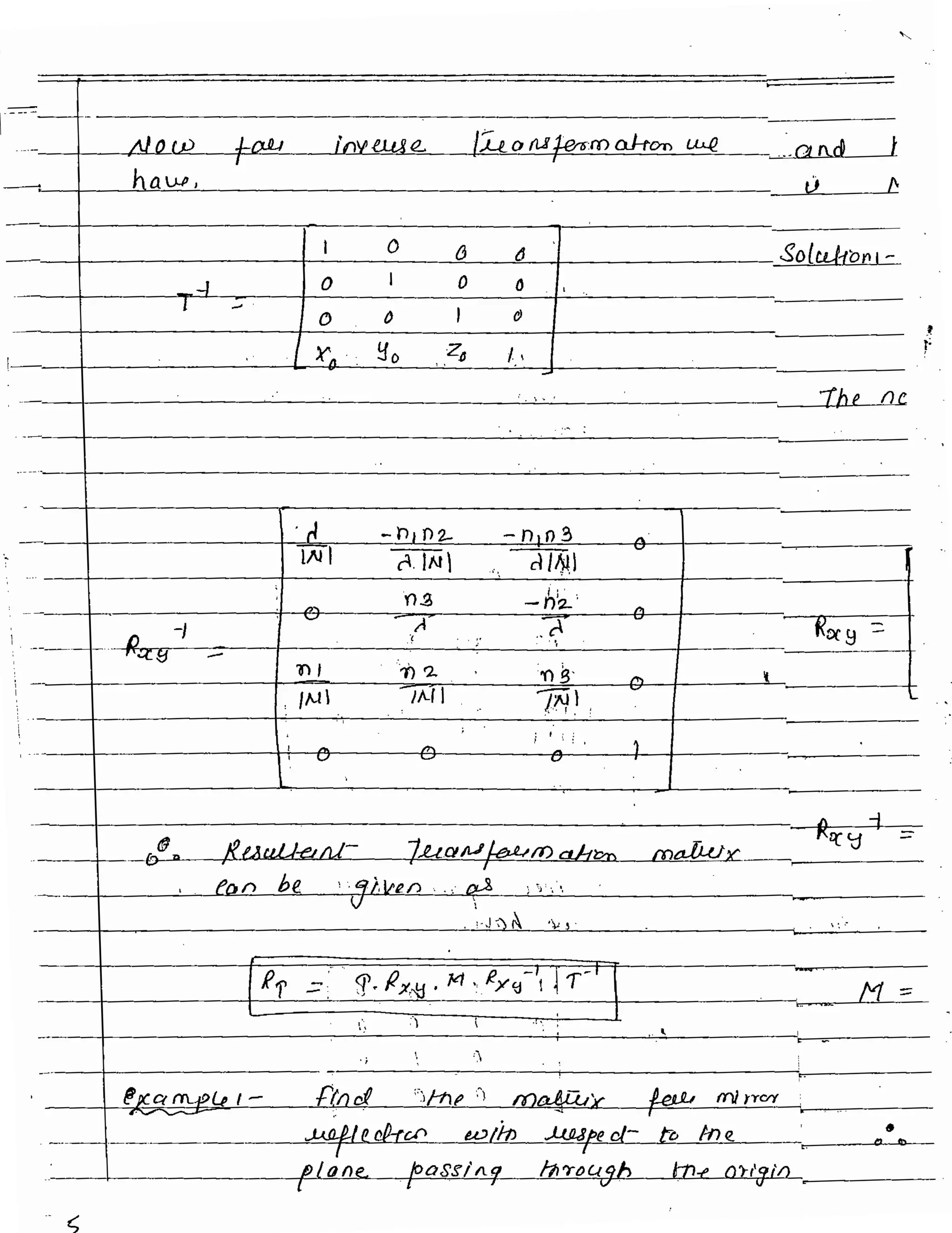 3D transformation - Unit 3 Computer grpahics