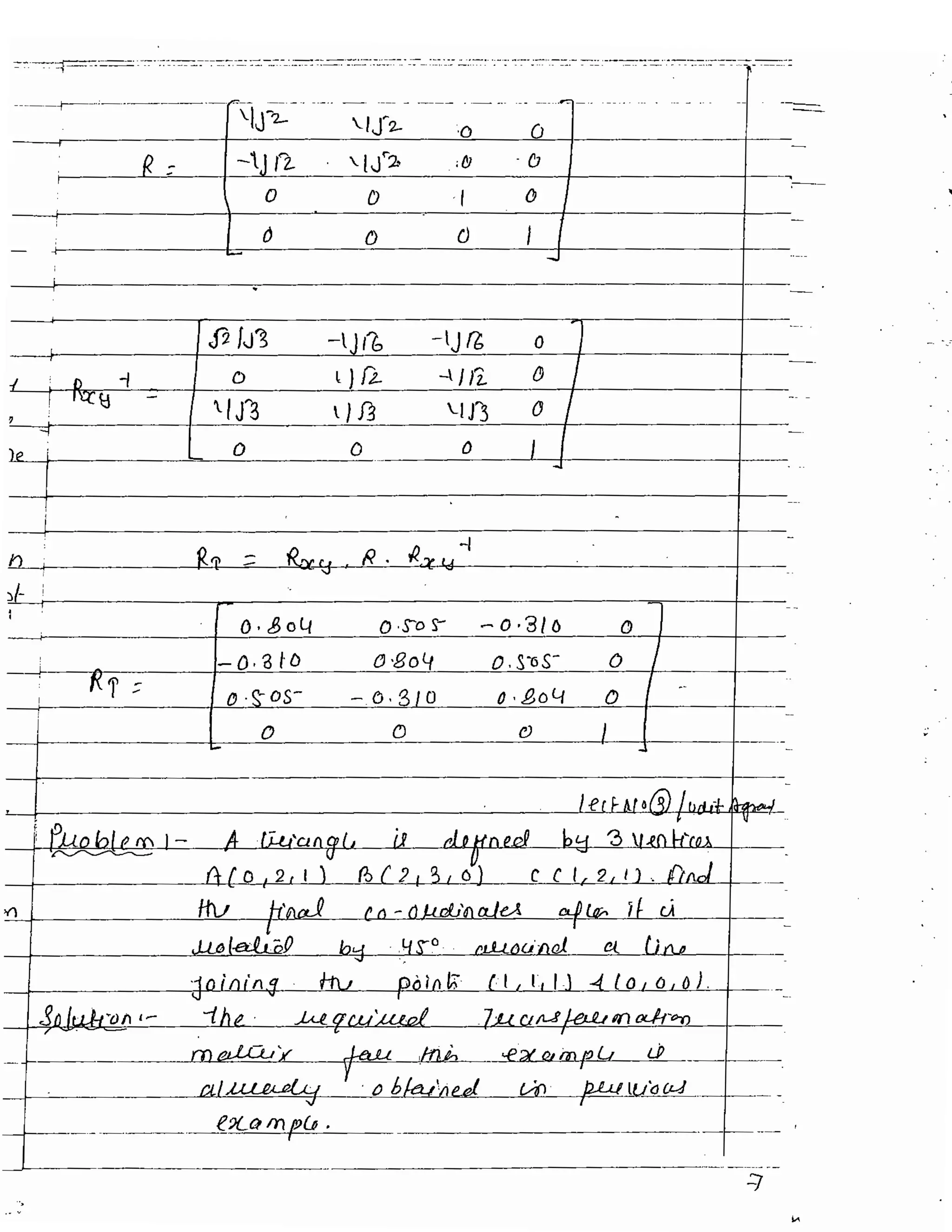 3D transformation - Unit 3 Computer grpahics