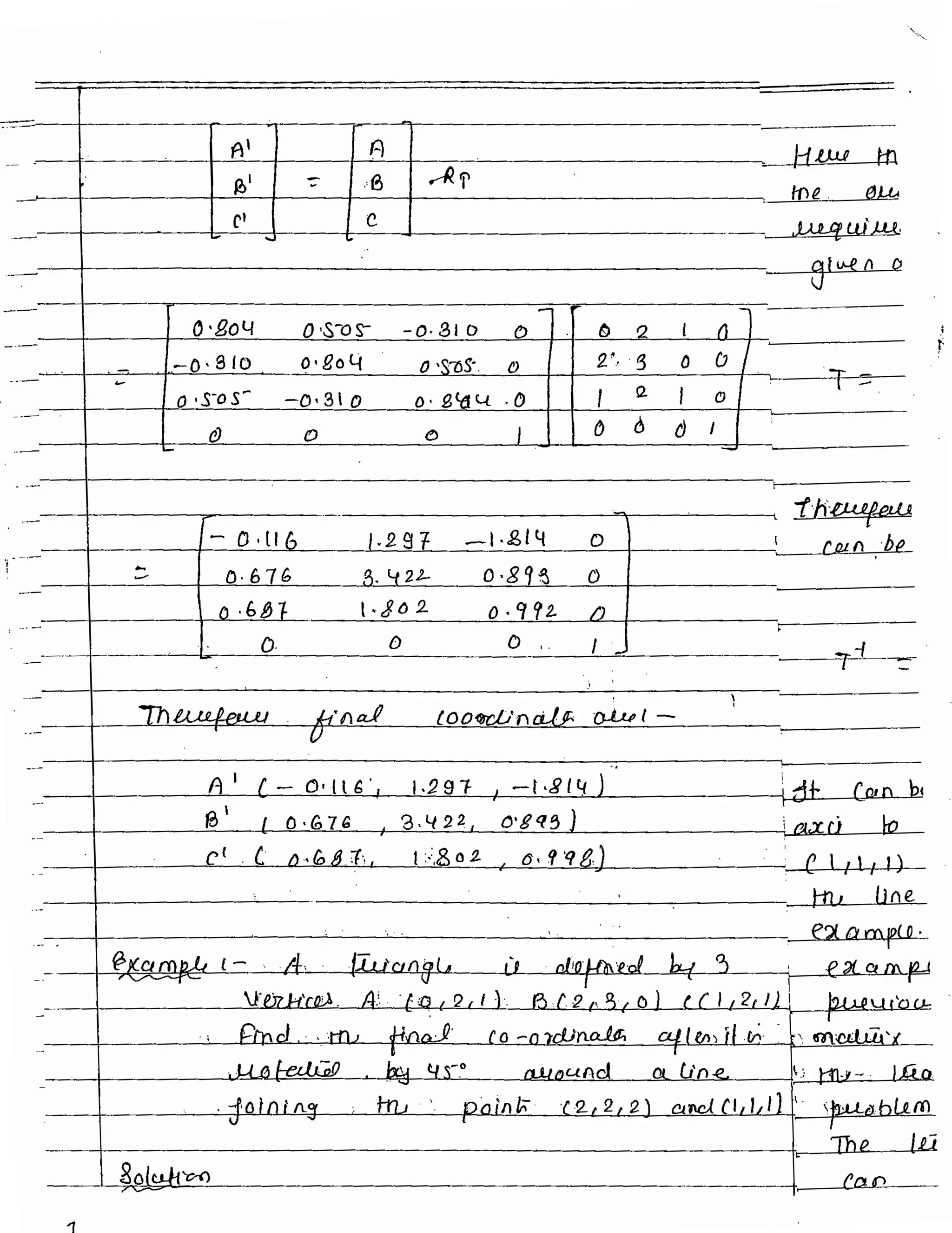 3D transformation - Unit 3 Computer grpahics