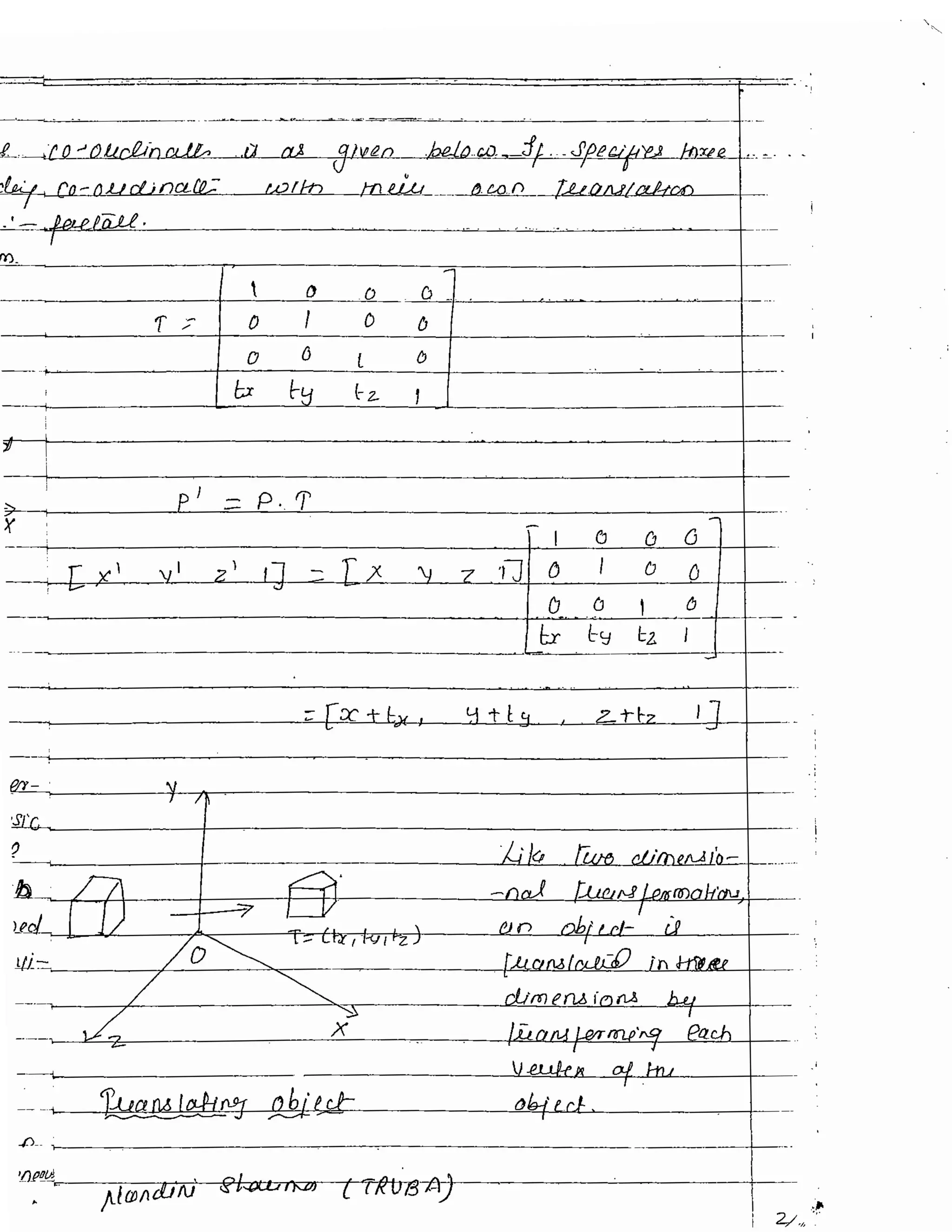 3D transformation - Unit 3 Computer grpahics