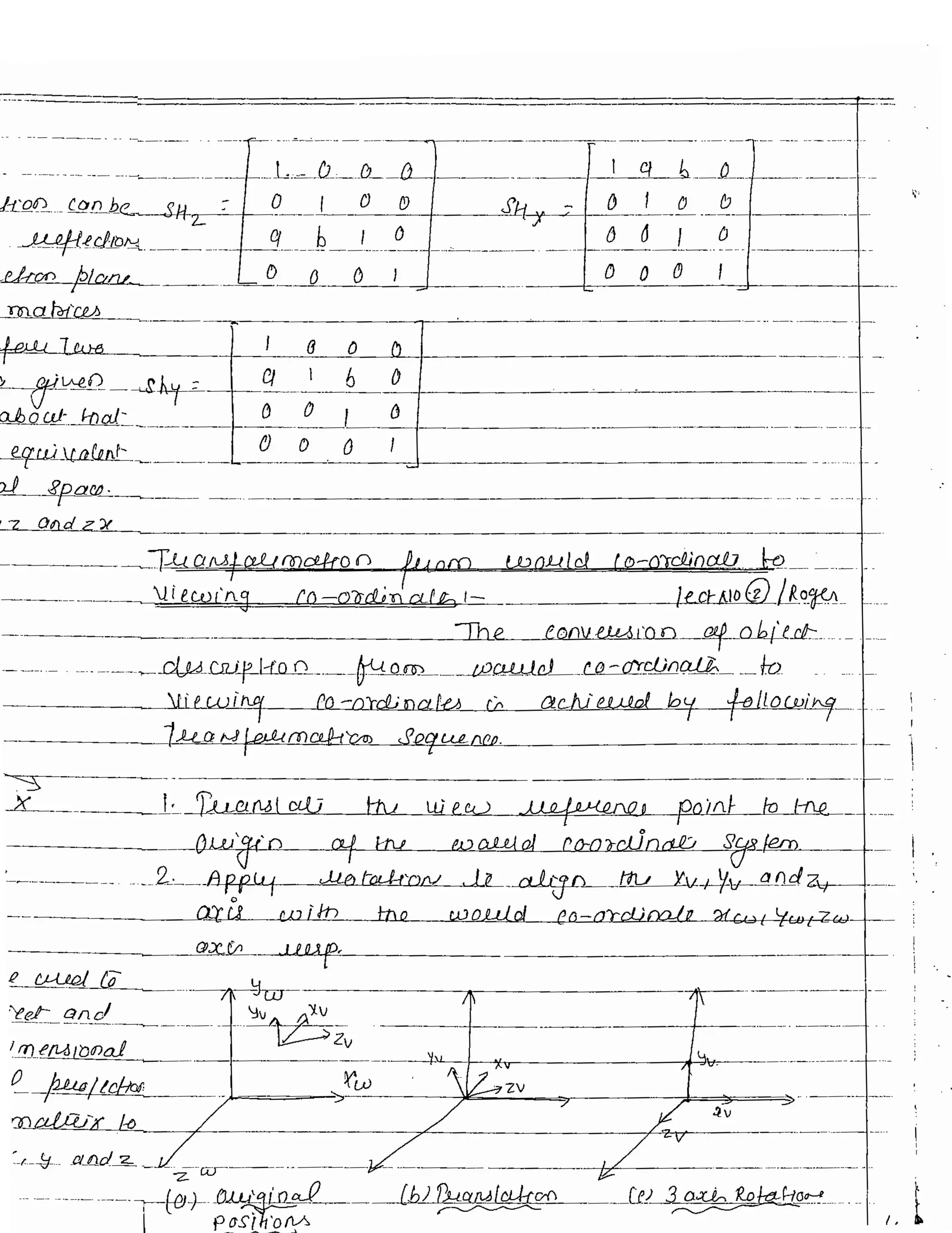 3D transformation - Unit 3 Computer grpahics