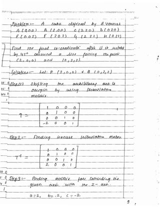 3D transformation - Unit 3 Computer grpahics | PDF