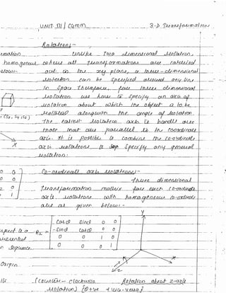 3D transformation - Unit 3 Computer grpahics | PDF