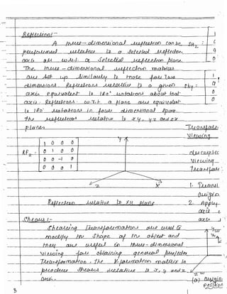 3D transformation - Unit 3 Computer grpahics | PDF