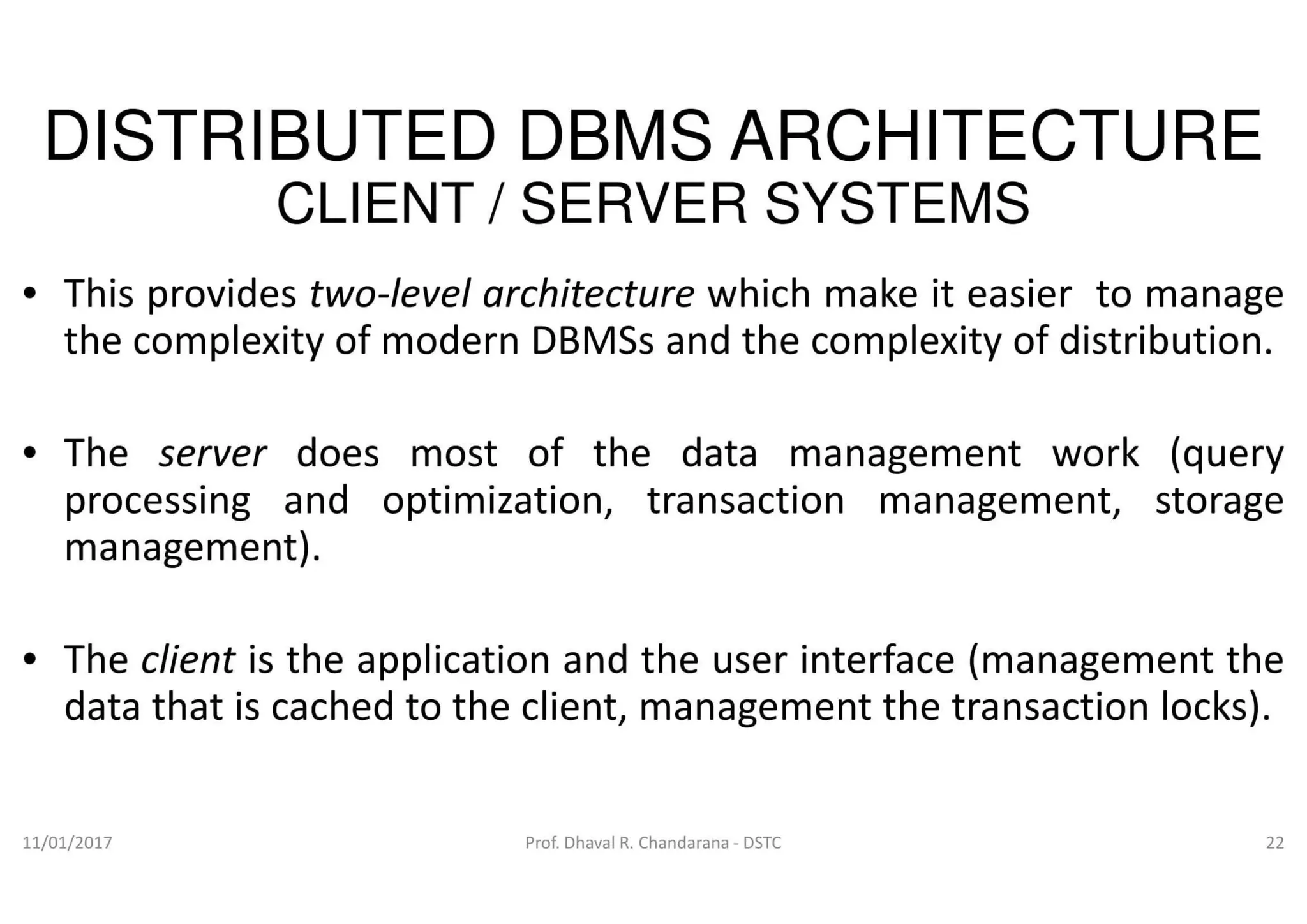 Distributed DBMS - Unit 3 - Distributed DBMS Architecture | PPT | Free ... image.
