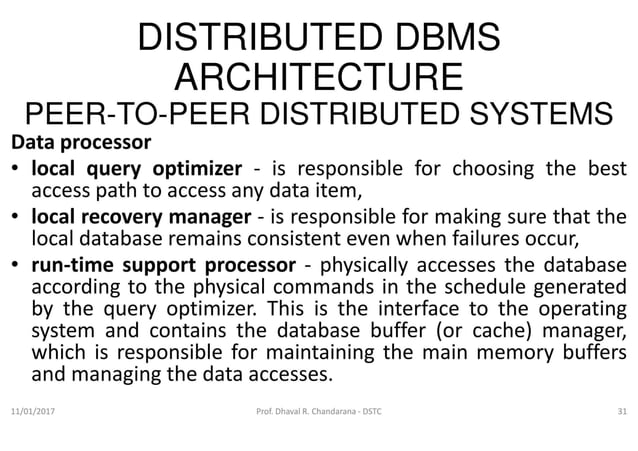 Distributed DBMS - Unit 3 - Distributed DBMS Architecture | PPT