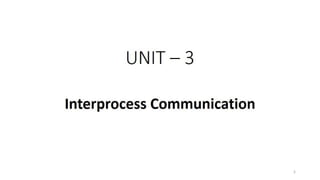 OS Unit 3 - Interprocess Communication