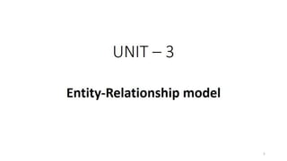 DBMS Unit 3 - Entity-Relationship model