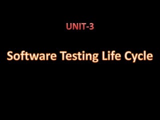 Software Testing Life Cycle Unit-3