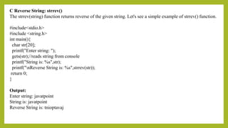 Functions, Strings ,Storage classes in C | PDF