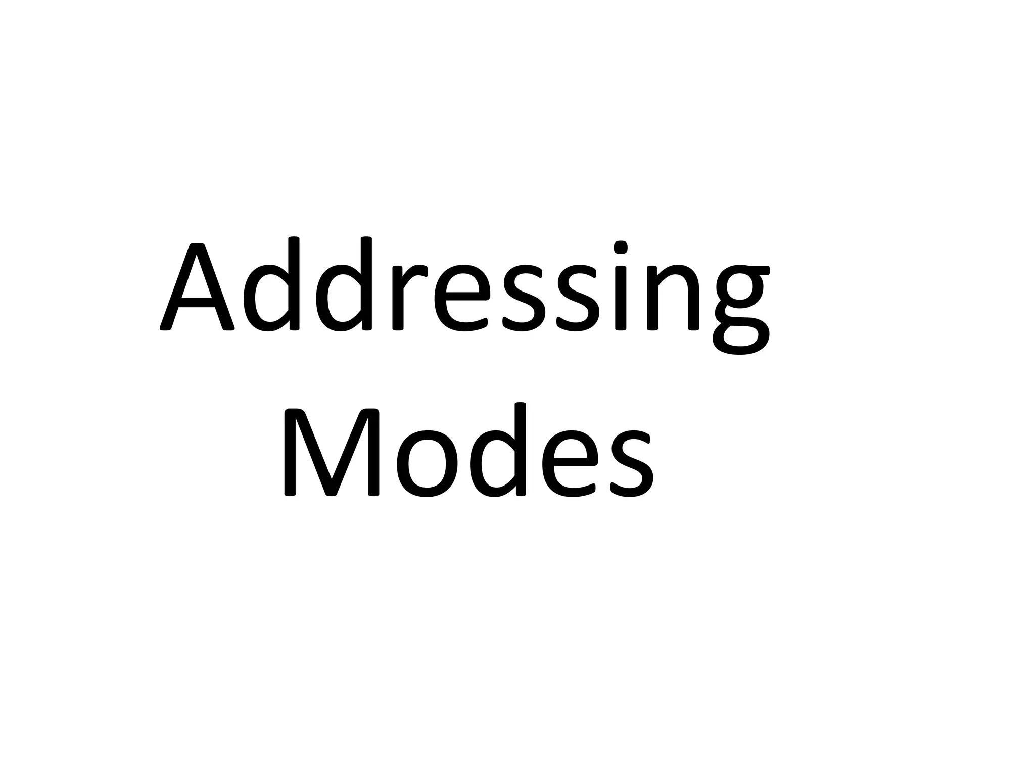 Addressing
Modes
 