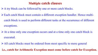 UNIT-3.pptx Exception Handling and Multithreading | PPTX