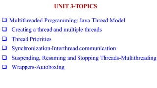 UNIT-3.pptx Exception Handling and Multithreading | PPTX
