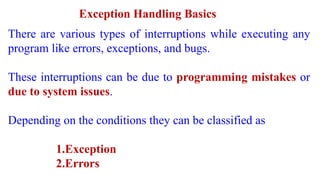 UNIT-3.pptx Exception Handling and Multithreading | PPT