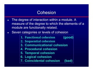 Module Cohesion Software Engineering - SOFTWARE DESIGN Process | PDF