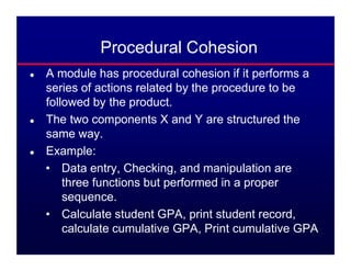 Function Cohesion Software Design Software Engineering - SOFTWARE DESIGN Process | PDF