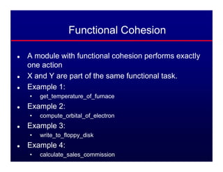 Function Cohesion Software Design Software Engineering - SOFTWARE DESIGN Process | PDF