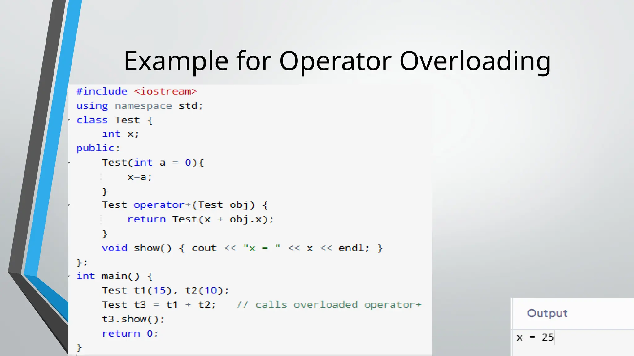 Example for Operator Overloading 