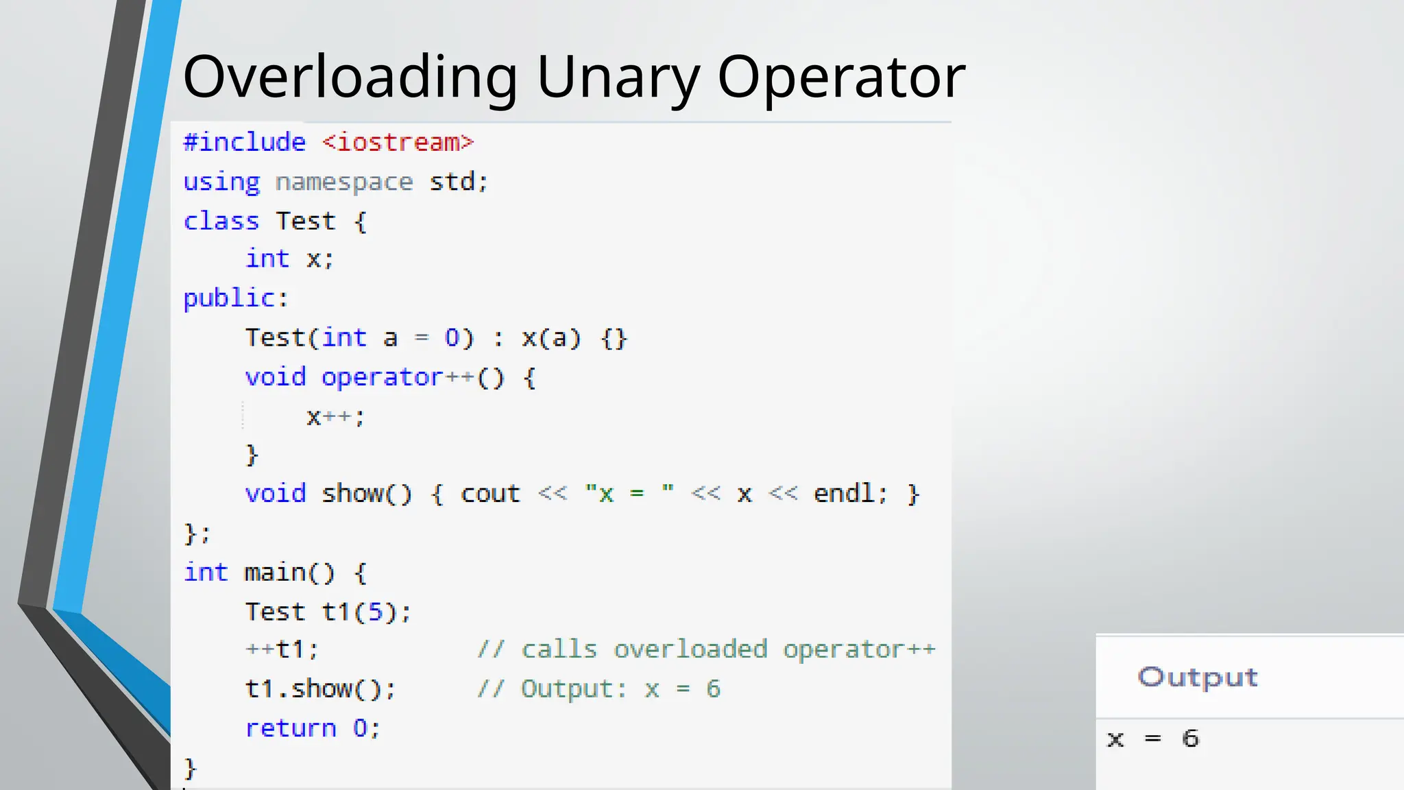 Overloading Unary Operator 