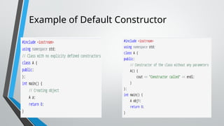 Example of Default Constructor
 