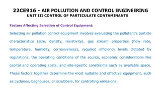 Air Pollution and Control Engineering unit 3 PPT | PPTX
