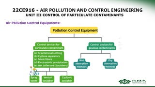 Air Pollution and Control Engineering unit 3 PPT | PPTX