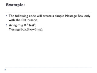 A GUI application using Windows Forms (WinForms) in .Net Programming | PPTX