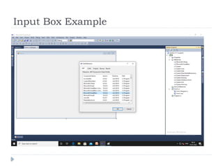 A GUI application using Windows Forms (WinForms) in .Net Programming | PPTX