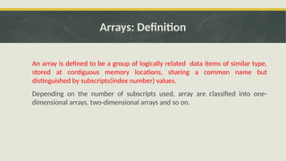 unit-3.1_array data analysis kuch bhi padh lo jo mann wo sb h iss ppt ...
