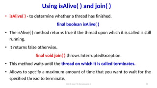 Isalive Java Unit-3.2 Multithreading - (1).pdf and Programming | PDF