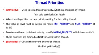 Unit-3.2 Multithreading - (1).pdf and Programming | PDF