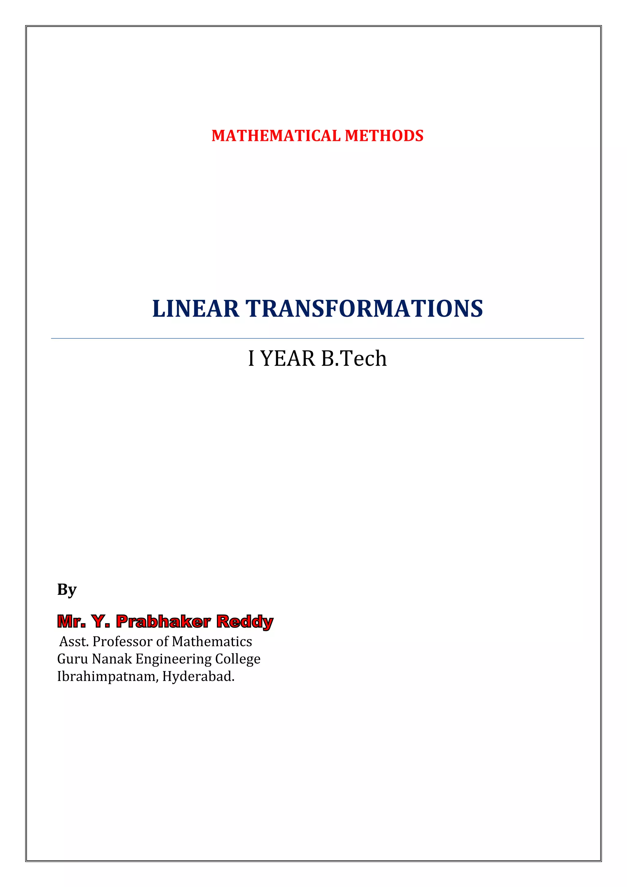 linear transformation | PDF
