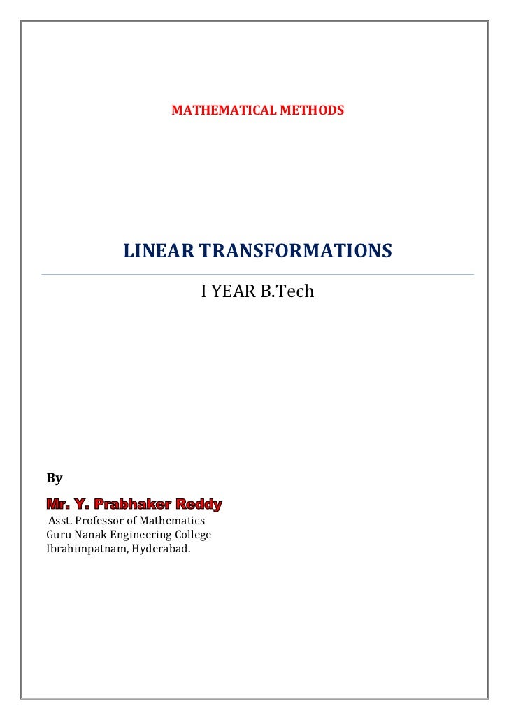linear transformation 1 A linear transformation is an important concept in mathematics because many real world phenomena can be approximated by linear models unlike a linear function, a. linear transformation 1 A linear transformation is an important concept in mathematics because many real world phenomena can be approximated by linear models unlike a linear function, a.