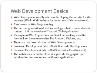 Web Development Basics and Concepts R21. | PDF