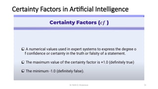 Dr. Rohit D. Ghulanavar 13
Certainty Factors in Artificial Intelligence
 
